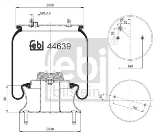 Баллон пневматической рессоры FEBI BILSTEIN 44639