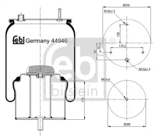 Баллон пневматической рессоры FEBI BILSTEIN 44946