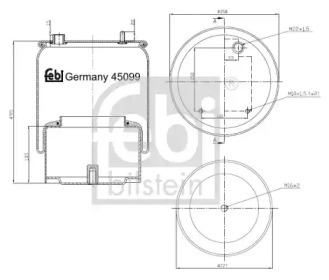 Кожух пневматической рессоры FEBI BILSTEIN 45099