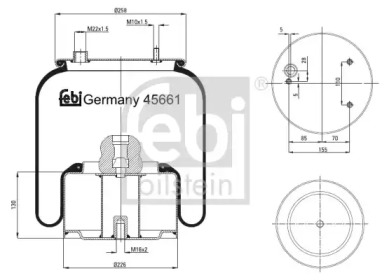 Баллон пневматической рессоры FEBI BILSTEIN 45661