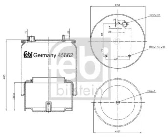 Баллон пневматической рессоры FEBI BILSTEIN 45662