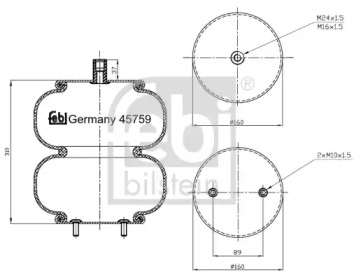 Кожух пневматической рессоры FEBI BILSTEIN 45759