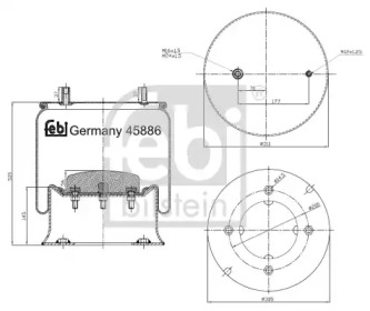 Баллон пневматической рессоры FEBI BILSTEIN 45886