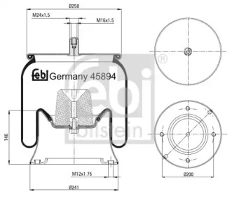 Кожух пневматической рессоры FEBI BILSTEIN 45894