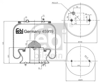 Баллон пневматической рессоры FEBI BILSTEIN 45919