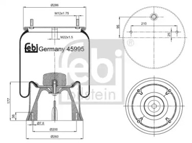 Баллон пневматической рессоры FEBI BILSTEIN 45995