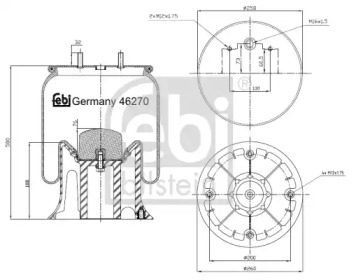 Кожух пневматической рессоры FEBI BILSTEIN 46270