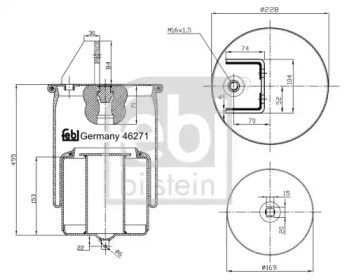 Баллон пневматической рессоры FEBI BILSTEIN 46271