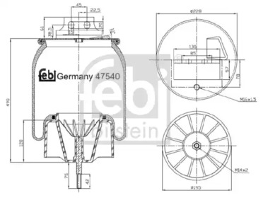 Кожух пневматической рессоры FEBI BILSTEIN 47540