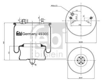 Баллон пневматической рессоры FEBI BILSTEIN 49366