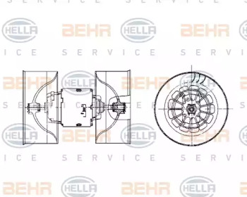 вентилятор BEHR HELLA SERVICE 8EW 009 100-531