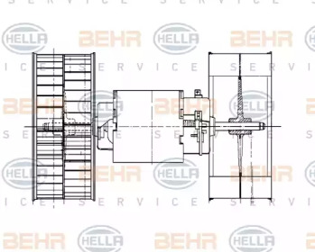 Вентилятор салона BEHR HELLA SERVICE 8EW 009 100-621