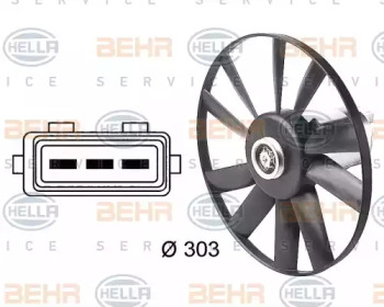 Вентилятор BEHR HELLA SERVICE 8EW 009 144-481