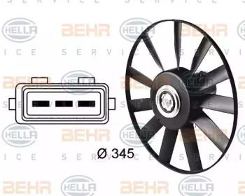 Вентилятор BEHR HELLA SERVICE 8EW 009 144-511