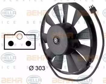 Вентилятор, охлаждение двигателя BEHR HELLA SERVICE 8EW 009 144-701