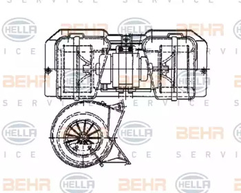 Вентилятор салона BEHR HELLA SERVICE 8EW 009 158-001