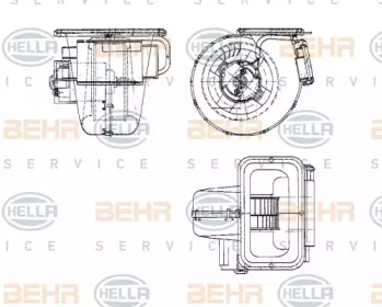 Вентилятор салона BEHR HELLA SERVICE 8EW 009 158-621