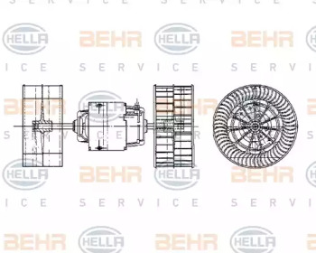 Вентилятор салона BEHR HELLA SERVICE 8EW 009 159-091