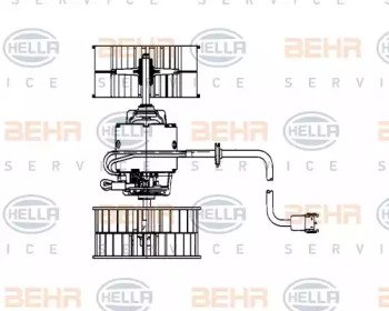 Вентилятор салона BEHR HELLA SERVICE 8EW 009 159-181