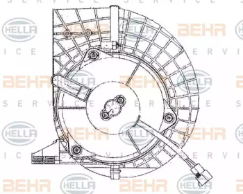 Вентилятор салона BEHR HELLA SERVICE 8EW 009 159-691