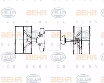 Вентилятор салона BEHR HELLA SERVICE 8EW 009 160-591