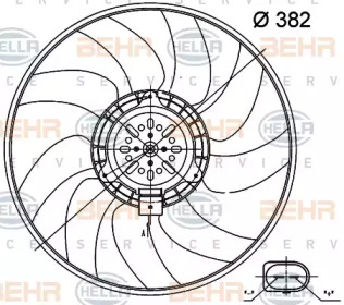 Вентилятор, охлаждение двигателя BEHR HELLA SERVICE 8EW 351 000-471