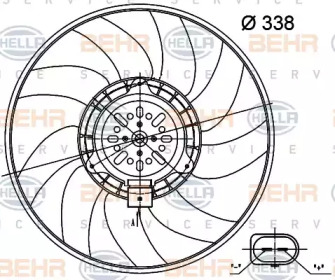 Вентилятор, охлаждение двигателя BEHR HELLA SERVICE 8EW 351 000-481