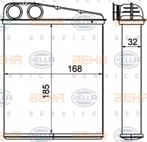 Теплообменник, отопление салона BEHR HELLA SERVICE 8FH 351 000-551