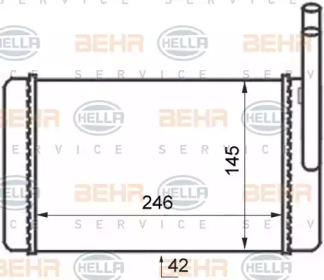 Теплообменник, отопление салона BEHR HELLA SERVICE 8FH 351 024-311