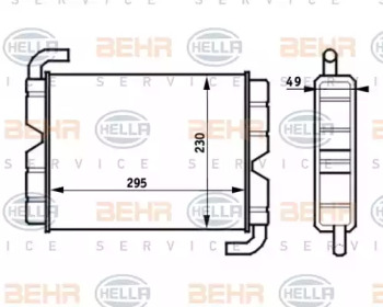 Теплообменник, отопление салона BEHR HELLA SERVICE 8FH 351 024-381