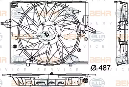 Вентилятор, охлаждение двигателя BEHR HELLA SERVICE 8EW 351 034-271