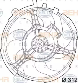 Вентилятор BEHR HELLA SERVICE 8EW 351 039-531