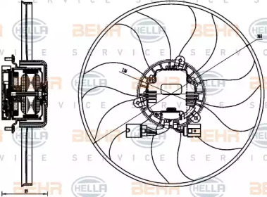 Вентилятор BEHR HELLA SERVICE 8EW 351 040-071