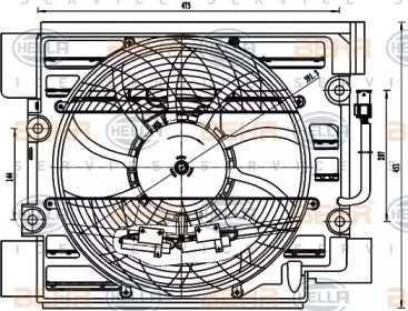 Вентилятор BEHR HELLA SERVICE 8EW 351 040-101