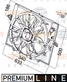 Вентилятор, охлаждение двигателя BEHR HELLA SERVICE 8EW 351 041-271