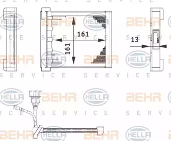 Теплообменник, отопление салона BEHR HELLA SERVICE 6ZT 351 080-211