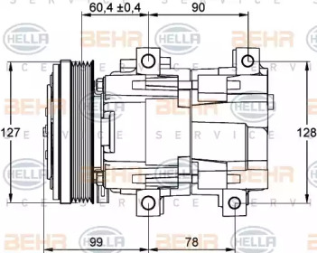 Компрессор BEHR HELLA SERVICE 8FK 351 113-081