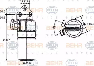 Осушитель BEHR HELLA SERVICE 8FT 351 197-321