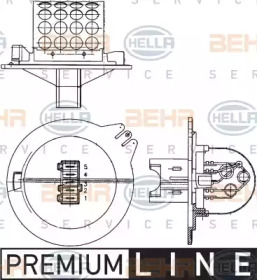 Сопротивление, вентилятор салона BEHR HELLA SERVICE 9ML 351 303-271