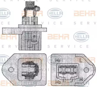 Сопротивление, вентилятор салона BEHR HELLA SERVICE 9ML 351 303-301