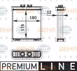 Теплообменник, отопление салона BEHR HELLA SERVICE 8FH 351 311-121