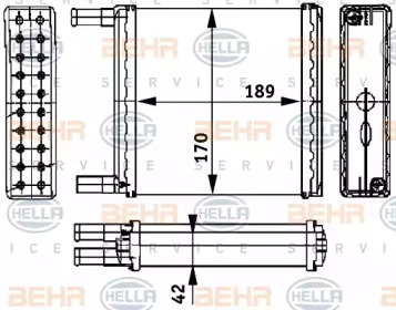 Теплообменник, отопление салона BEHR HELLA SERVICE 8FH 351 311-451