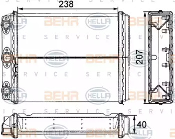 Теплообменник, отопление салона BEHR HELLA SERVICE 8FH 351 311-611