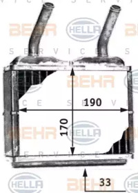 Теплообменник, отопление салона BEHR HELLA SERVICE 8FH 351 311-781