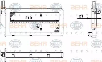 Теплообменник, отопление салона BEHR HELLA SERVICE 8FH 351 312-121