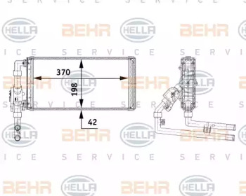 Теплообменник, отопление салона BEHR HELLA SERVICE 8FH 351 312-191