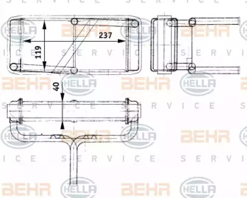 Теплообменник, отопление салона BEHR HELLA SERVICE 8FH 351 312-681