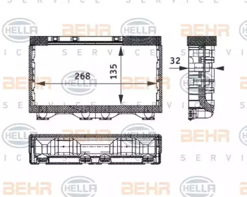 Теплообменник, отопление салона BEHR HELLA SERVICE 8FH 351 312-751