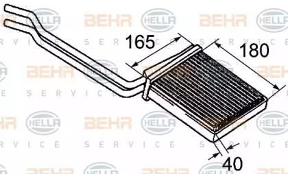 Теплообменник, отопление салона BEHR HELLA SERVICE 8FH 351 313-411