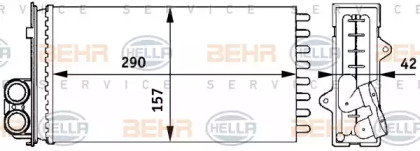 Теплообменник, отопление салона BEHR HELLA SERVICE 8FH 351 313-441